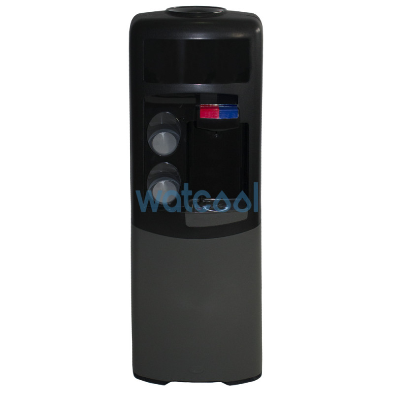 Bottled EMAX Water Cooler in grey/black. Hot and cold water