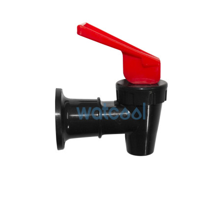 Robinet noir avec languette rouge