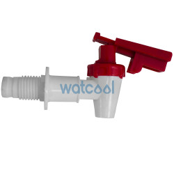 Robinet mâle blanc avec languette rouge de securité